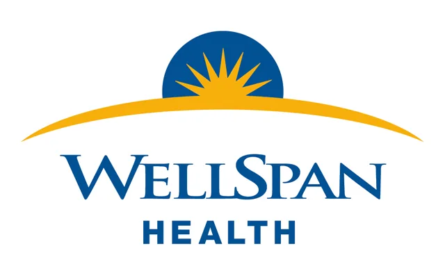 WellSpan Health logo featuring a stylized sun with yellow rays and blue text.