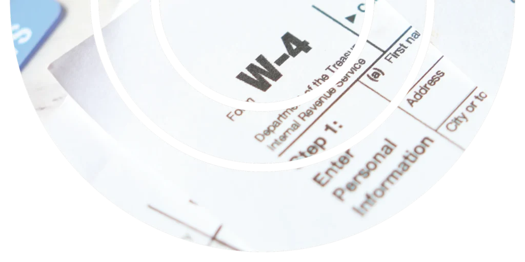 Circular WI-4 form with step-by-step instructions for entering principal information.
